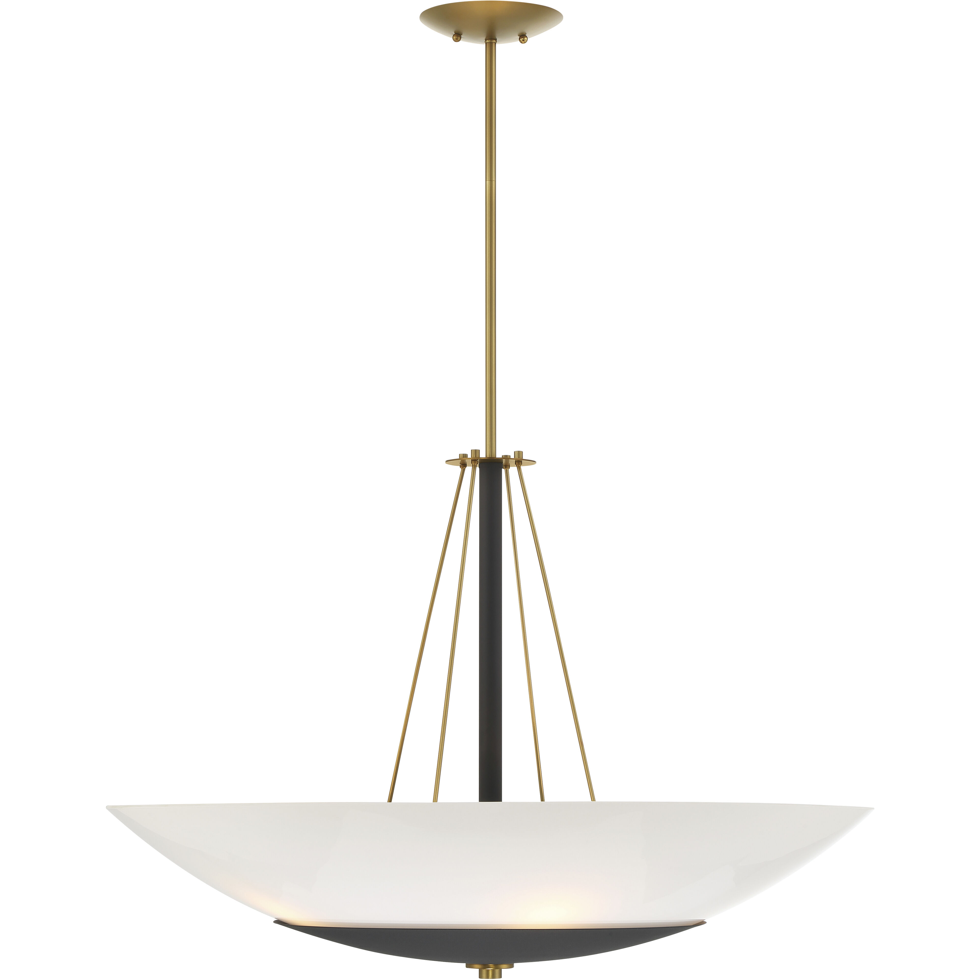 BAX 5 Light 32 inch Sand Coal and Soft Brass Pendant Ceiling Light